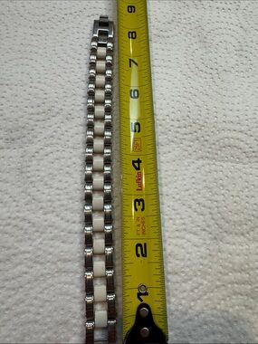 Aldo Silver and White Men's Chain Bracelet